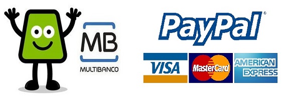 Pagamentos seguros com cartão de débito, crédito ou paypal!